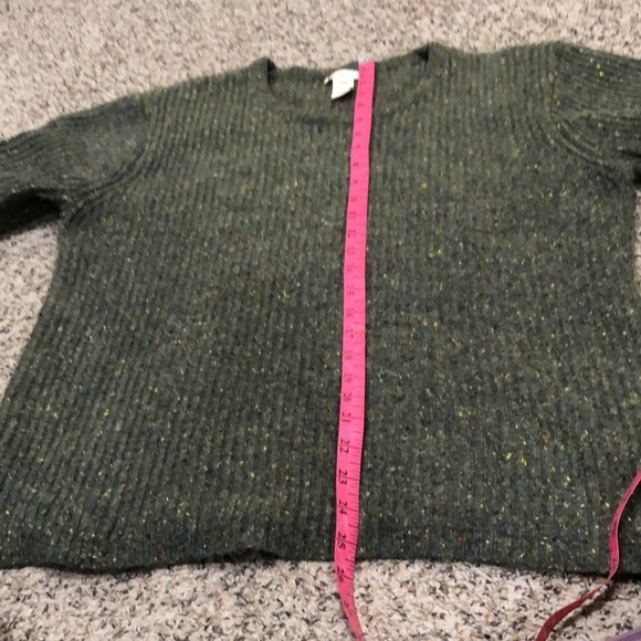 Sundance Sweater Size Large Green Speckled Confetti Knit Ribbed Wool Alpaca - Picture 7 of 9